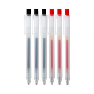  無印良品 無印良品 MUJI  凝胶中性墨水圆珠笔6支装·按压式 黑色/红色各3支装 0.5㎜