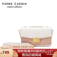 皮尔卡丹(pierre cardin)时尚单肩斜挎包女百搭链条包包女士牛皮翅膀包 J0A219-030301P米白色/裸粉色