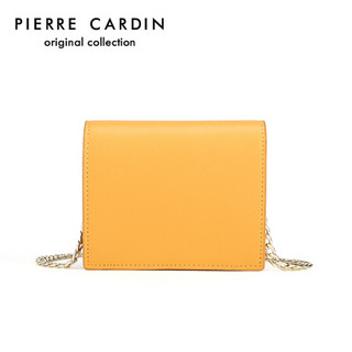 皮尔卡丹(pierre cardin)链条短款钱包女时尚清新迷你零钱包多功能多卡位钱夹女 J0A609-180601I黄色