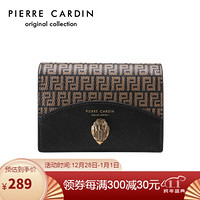 皮尔卡丹(pierre cardin)短款钱包女欧美时尚迷你零钱包多功能多卡位钱夹女 J0A609-340701A啡色/黑色