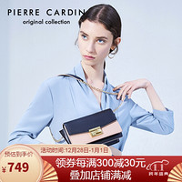 皮尔卡丹(pierre cardin)时尚单肩斜挎包女百搭链条包包女士牛皮翅膀包 J0A219-030301A黑色/橘粉色