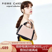 皮尔卡丹（pierre cardin）女包时尚休闲手提包包女士欧美风牛皮单肩斜挎包女 J9A231-120201M卡其色/黑色