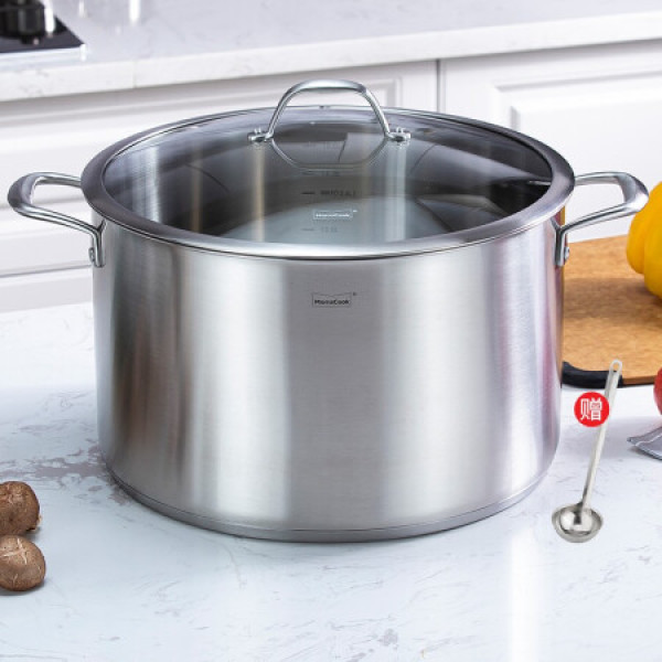 商品momscook 不锈钢汤锅 sus304 复底加厚大汤锅34炖锅 锅具电磁炉