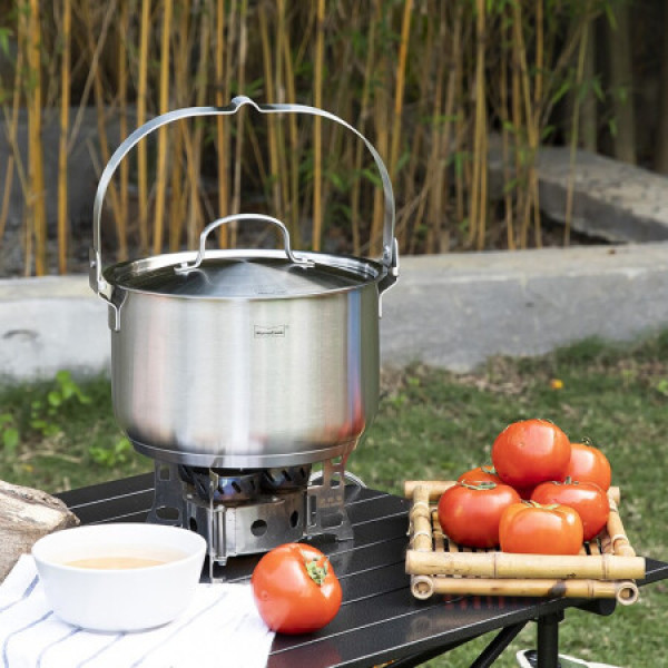 商品momscook 不锈钢户外吊锅 野炊锅具 野外炊具 野餐露营野营 便携