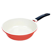 乐扣乐扣炒锅 炫彩陶瓷不粘锅 少油烟平底锅 电磁炉通用 炒锅28cm