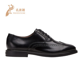 FERRAGAMO/菲拉格慕鞋子2021新款男鞋时尚商务燕尾穿孔小牛皮牛津鞋 黑色 40.5