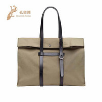 Ferragamo/菲拉格慕2020新款男包时尚经典大型防水帆布手提包   24A540 735087  卡其色