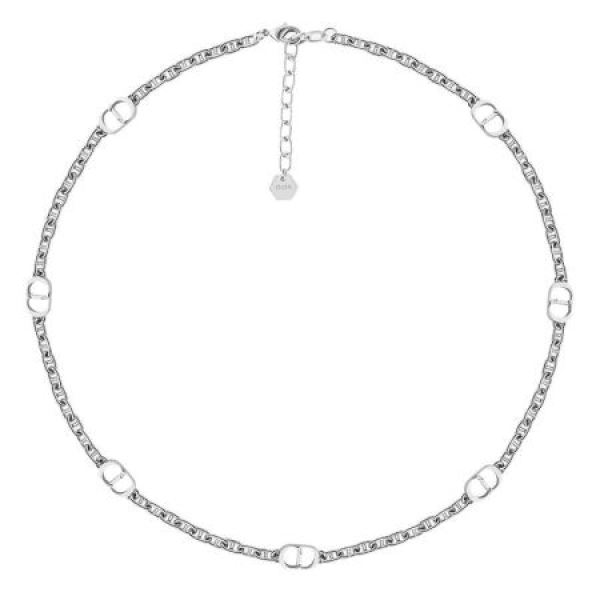 商品dior迪奥男士项链黄铜配银色饰面带有"cdicon"标志可调节长度休闲