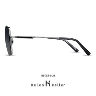 Helen Keller 2020年新款简约个性潮墨镜男性偏光潮流开车太阳镜H8958 H03亮金框+墨绿色