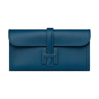 HERMÈS 爱马仕 女士小牛皮手拿包 H077838 蓝色