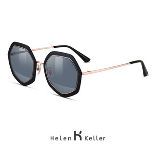 Helen Keller 海伦凯勒2020年新款潮流摩登控系列女款太阳镜H8806 远灰色+银镀膜N16R（非偏光）