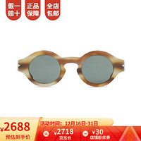 孔雀翎ARMANI阿玛尼男士太阳眼镜圆形框架猫眼太阳镜创意设计感走秀款GA 棕色