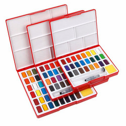辉柏嘉固体水彩颜料透明套装初学者便携学生用手绘画工具水彩画颜料 36色 *3件