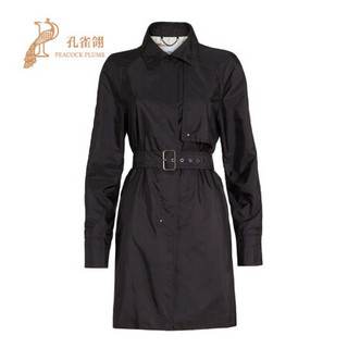 FERRAGAMO/菲拉格慕女装2020新款女士时尚轻薄技术面料单排扣风衣 黑色 40