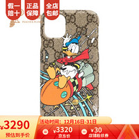 孔雀翎Gucci/古奇2020新款女士时尚经典Disney x iPhone 11保护套647944 米色/乌木色