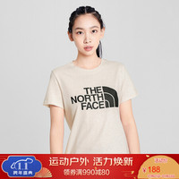 TheNorthFace北面短袖T恤女户外吸湿排汗上新|4NF7 0ZX/米白色 XL