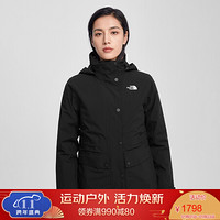 TheNorthFace北面三合一冲锋衣女户外防水上新|4U7P VRL/黑色/粉色 S