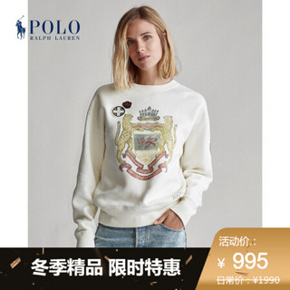 Ralph Lauren/拉夫劳伦女装 经典款饰章起绒布运动衫21125 100-白色 XS