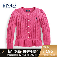 Ralph Lauren/拉夫劳伦女童 2020年秋季棉质荷叶边针织开襟衫34208 650-粉红色 4