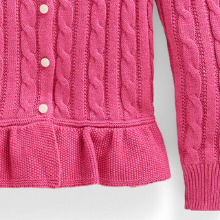 Ralph Lauren/拉夫劳伦女童 2020年秋季棉质荷叶边针织开襟衫34208 650-粉红色 4