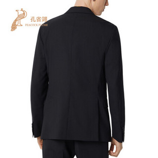 孔雀翎Versace范思哲男装2020新款男士两个前翻盖口袋优雅单排扣西装外套 黑色 48
