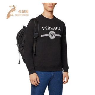 Versace/范思哲男装2020新款男士美杜莎徽标点缀圆领休闲长袖运动衫 黑色 S