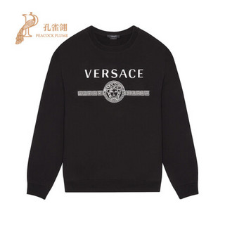 Versace/范思哲男装2020新款男士美杜莎徽标点缀圆领休闲长袖运动衫 黑色 S