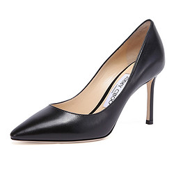 JIMMY CHOO 周仰杰 女士ROMY 85系列黑色羊皮浅口高跟鞋 ROMY 85 KID 247 BLACK 8/38