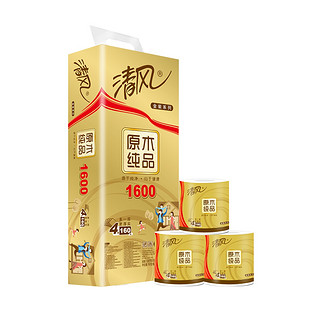 Breeze 清风 原木纯品金装系列 有芯卷纸 4层*160g*10卷