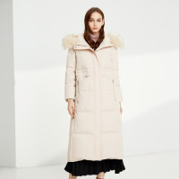 波司登 长款过膝大毛领羽绒服女