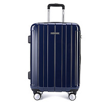 AMERICAN TOURISTER 美旅 COLBY系列双杆万向轮TSA海关锁竖条纹拉链拉杆箱BJ9 深蓝色 20英寸