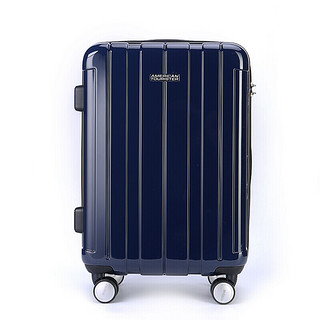 AMERICAN TOURISTER 美旅 COLBY系列双杆万向轮TSA海关锁竖条纹拉链拉杆箱BJ9 深蓝色 20英寸