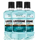 李施德林（Listerine）漱口水冰蓝零度清新口气深层清洁  500mL*3瓶装