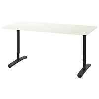 BEKANT贝肯特书桌-白色/黑色160x80厘米