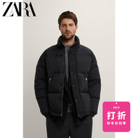 ZARA男装冬季灰鸭绒基本款羽绒夹克外套08574357800
