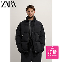 ZARA男装冬季灰鸭绒基本款羽绒夹克外套08574357800