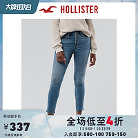 Hollister2020秋季新品气质高腰九分加倍紧身牛仔裤 女 306330-1