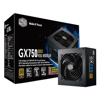 COOLERMASTER 酷冷至尊 80plus金牌认证 全模组ATX电源 750W