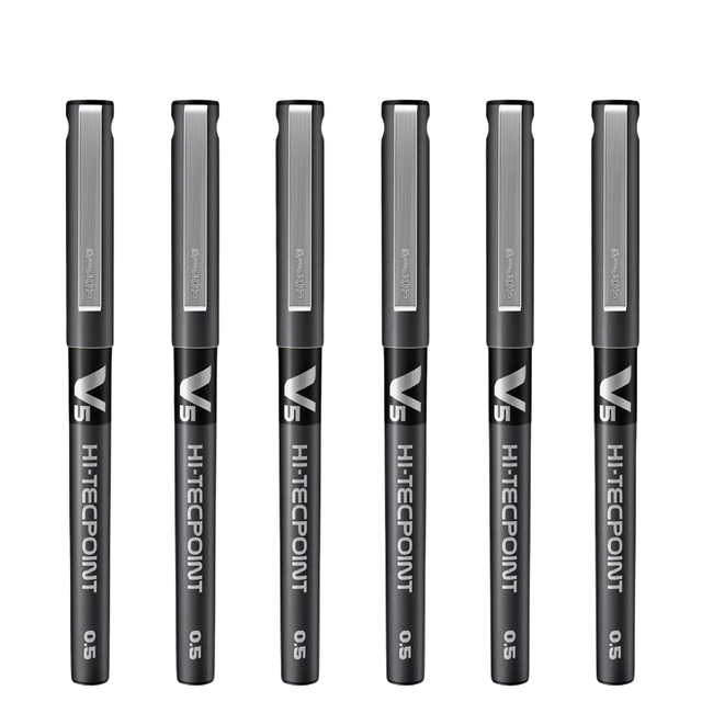 百乐 BX-V5 拔帽中性笔 黑色 0.5mm 6支装