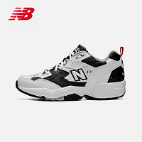 New Balance NB官方男款608系列MX608WT经典复古舒适休闲老爹鞋（46.5、白色/黑色 MX608RB1）