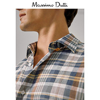 Massimo Dutti 00100001300-27 男装亚麻格纹修身衬衫