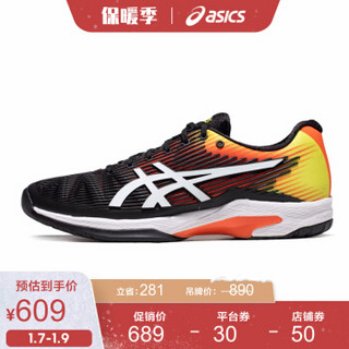 ASICS亚瑟士男鞋 运动鞋网球鞋男 1041A003-809 黑色/橙色 44