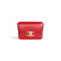 CELINE 思琳 TRIOMPHE系列 TEEN 女士亮泽牛皮革手袋 188423BF4