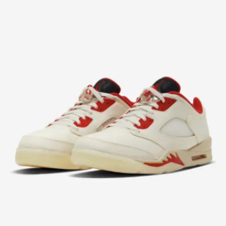 Air Jordan 5 Retro Low CNY 男子篮球鞋 100帆白/椒红/欧皮特黄/珍珠白/黑