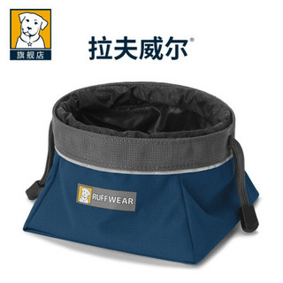 美国RW拉夫威尔ruffwear 外出便携鲲吃缩口碗折叠碗 宠物水碗 食盆 水盆 月光蓝 M