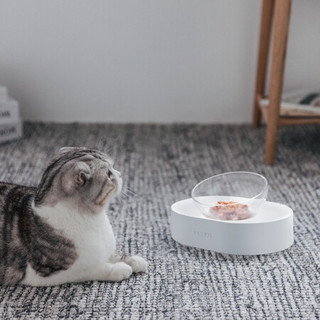 小佩PETKIT可调节猫碗猫咪猫食盆粮盆饭盆狗狗喝水饮水15度护颈椎宠物碗食具水具 单食碗