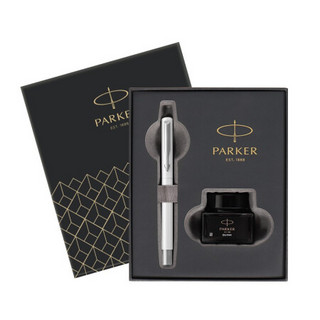 派克（PARKER）钢笔礼盒 威雅白色胶杆墨水笔+迷你深灰墨水礼盒