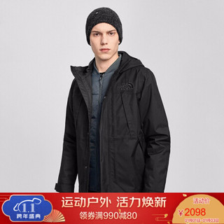 TheNorthFace北面三合一冲锋衣男户外防水上新|4U7K NY7/黑色 XL