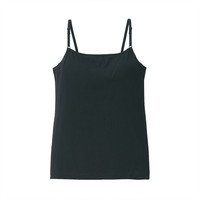无印良品 無印良品 MUJI 女式 含桑蚕丝 带罩杯吊带衫 黑色 L