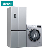 SIEMENS 西门子 452升混冷十字对开门+9kg变频智能洗 冰洗套装KM46FA09TI+WG42A2Z81W (附件商品仅展示)